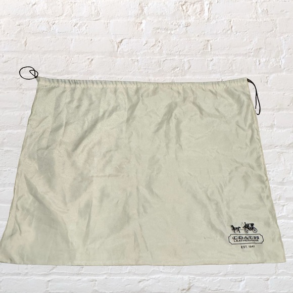 Like 🆕 Coach 23” x 19” vintage satin ivory large drawstring dust bag - Picture 1 of 8